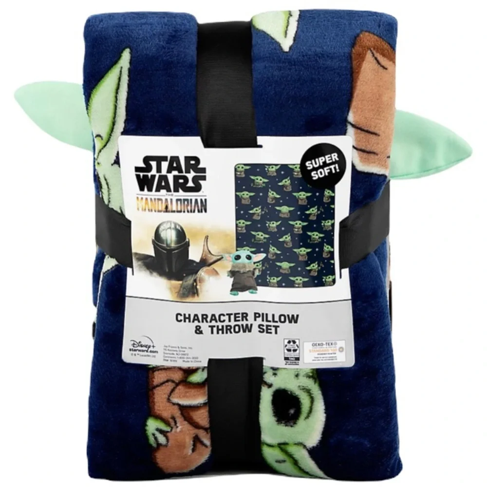 Throw Blanket 46”x60” & Plush Mandalorian The Child Star Wars - Picture 10 of 13